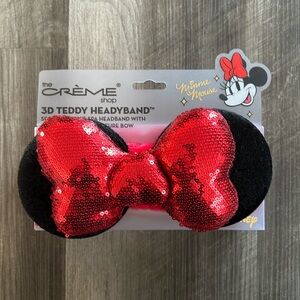 NEW The Crème Shop 3D Teddy Headyband Minnie Mouse Limited Edition Ruby Glitz